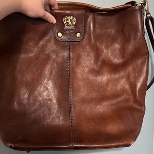 Pratesi Firenze Brown Leather Tote Bag